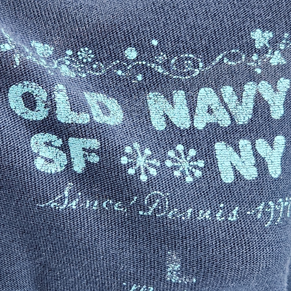 Old Navy Blue Long Sleeve Cotton Eagles 26 Graphic Top Size Large - Picture 6 of 9